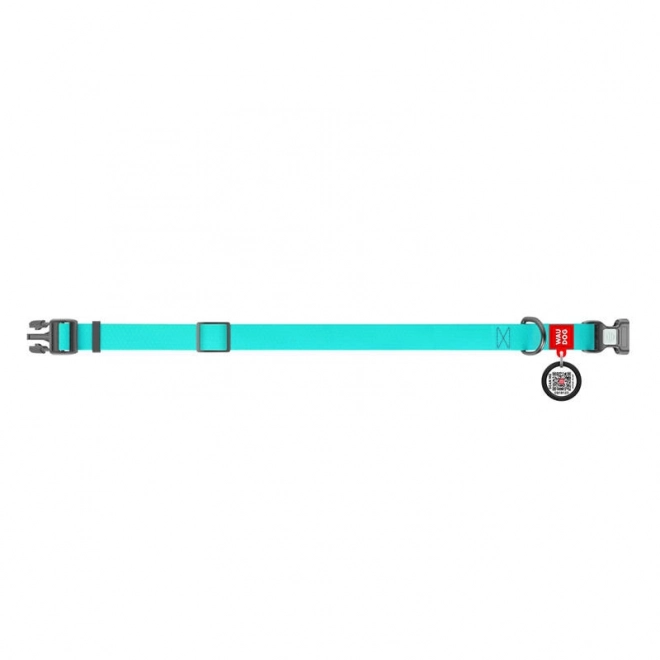 Collier étanche lumineux pour chiens avec code QR Waudog taille L turquoise