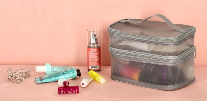 Trousse de toilette de voyage grise