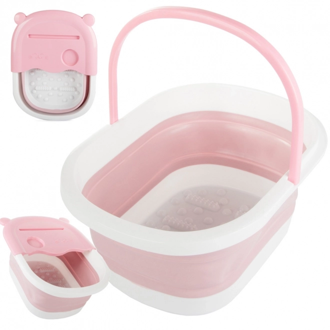 Bain de pieds pliable avec picots pour massage