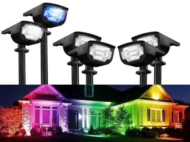 Lanterne de jardin solaire avec éclairage LED coloré