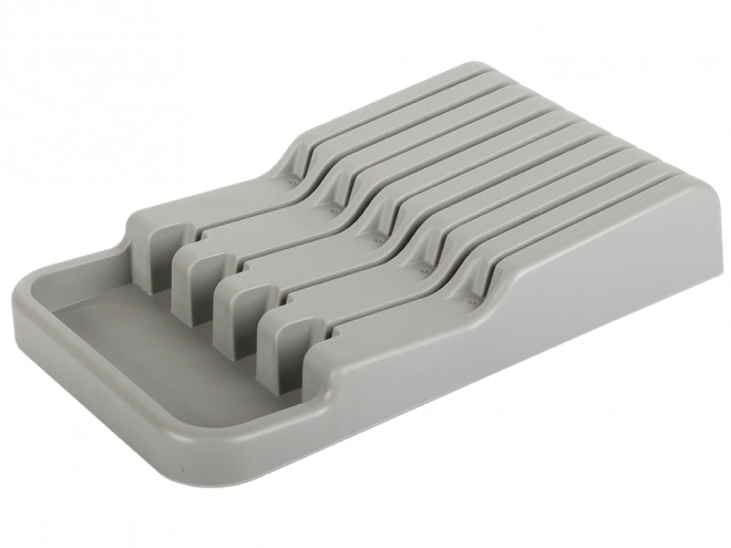Organisateur de couteaux gris pour tiroir avec 9 compartiments