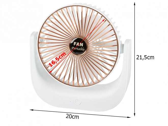 Ventilateur de table sans fil – Blanc-rose