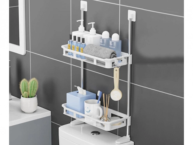 Étagère de salle de bain au-dessus du siège de toilette
