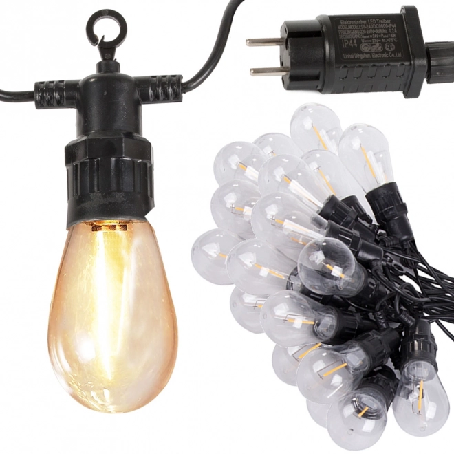 Guirlande lumineuse de jardin avec 20 ampoules LED