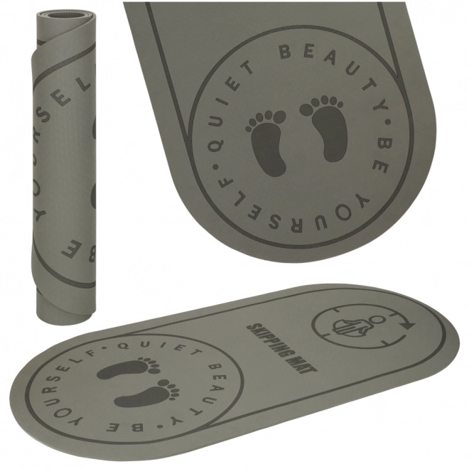 Tapis de fitness pour le yoga et le saut, gris, 125x61,5x0,6 cm