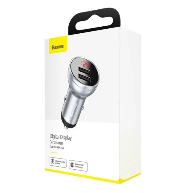 Chargeur de voiture Baseus avec 2 ports USB et écran LED