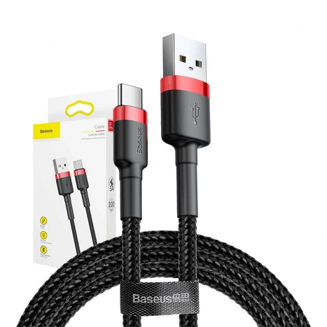Câble USB-C Baseus Cafule 3A 1m rouge-noir