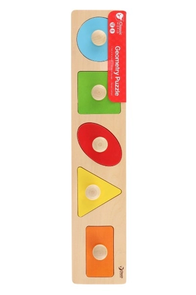 Puzzle en bois avec formes géométriques - 5 pièces
