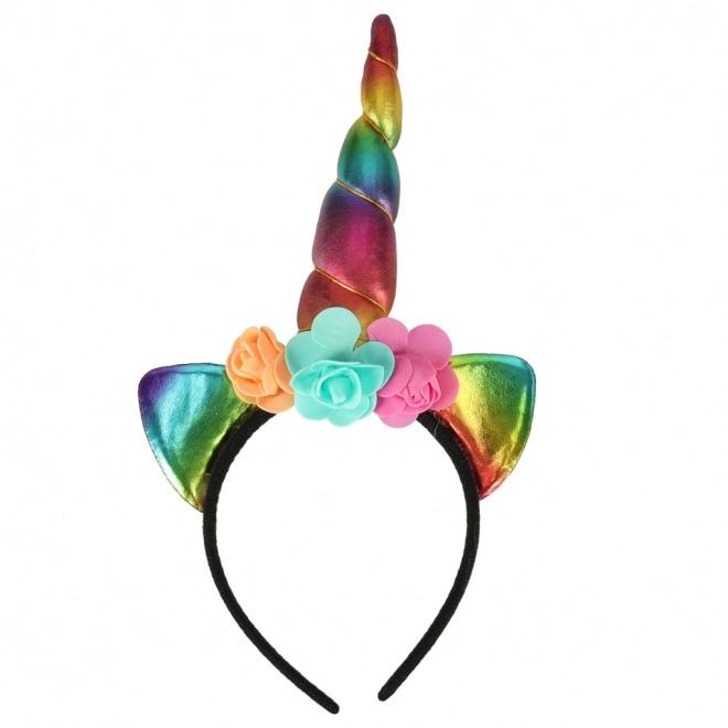 Costume de licorne avec jupe arc-en-ciel et diadème