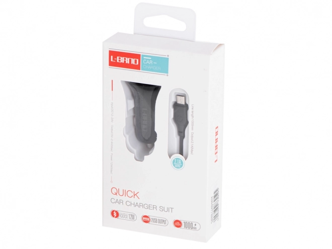 Chargeur de voiture L-BRNO Dual USB + micro