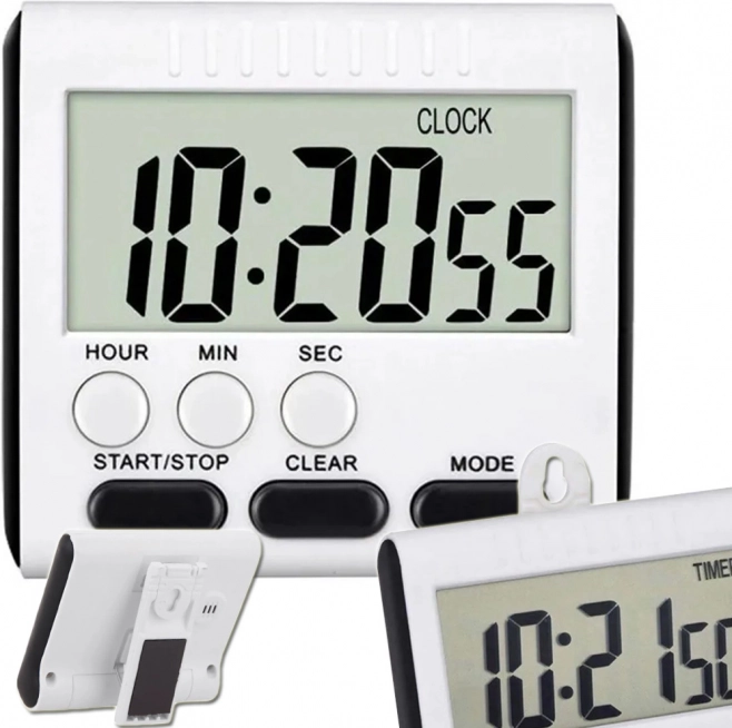 Minuteur de cuisine numérique avec aimant et grand écran LCD