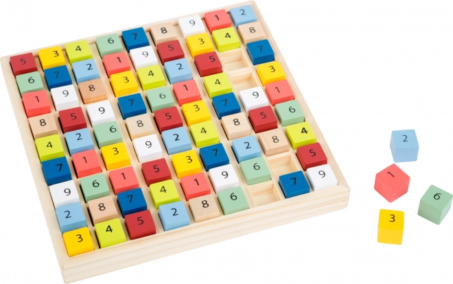 Petits pieds sudoku en bois cubes colorés
