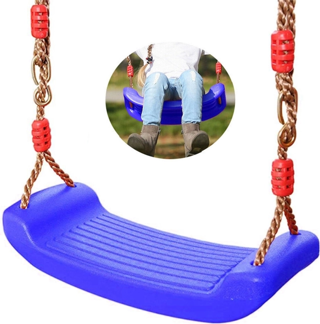 Balançoire de jardin pour enfants – barre de gymnastique avec poignées – Bleu