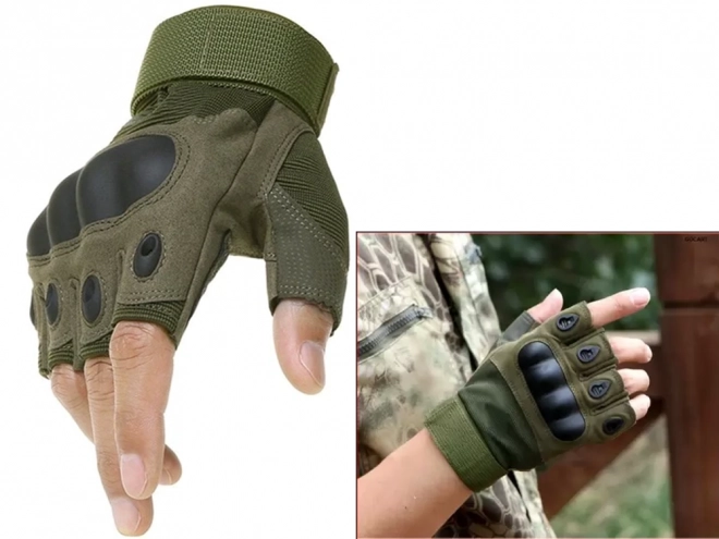 Gants tactiques militaires de survie sans doigts XL