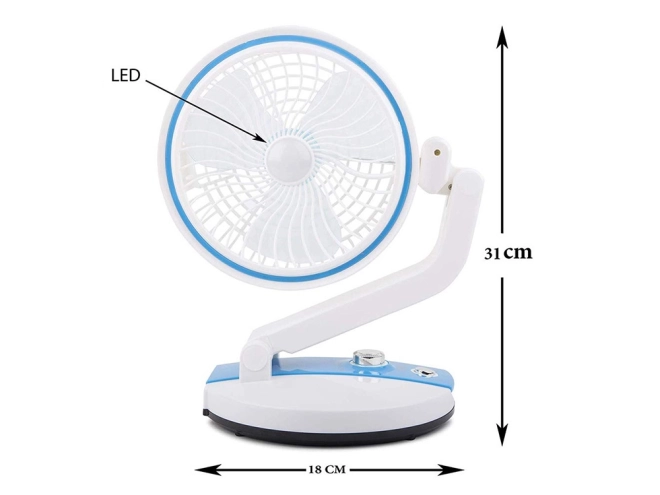 Ventilateur pliable portable avec lumière LED et chargement USB