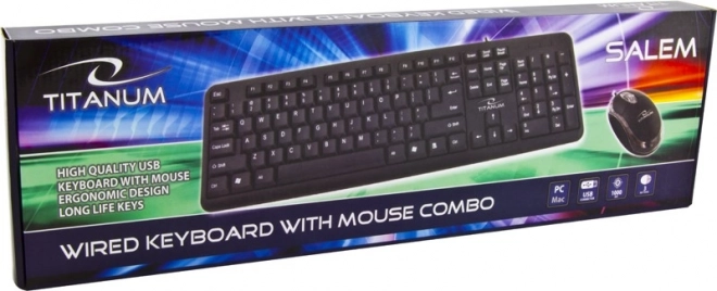 Ensemble clavier et souris USB Salem Titanum