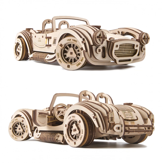 Puzzle mécanique en 3D Ugears en bois Voiture de course en drift Cobra
