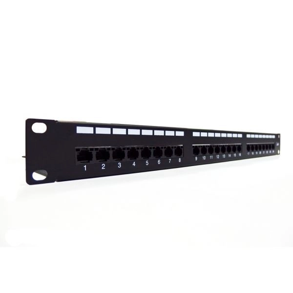 Panneau de brassage 19" avec 24 ports, catégorie 6, type U/UTP