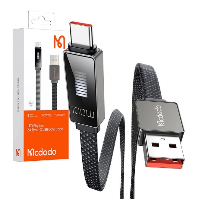 Câble Mcdodo CA-4980 USB vers USB-C avec écran 1,2 m (noir)