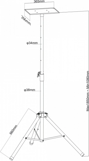Hauteur réglable jusqu’à 1,7 m