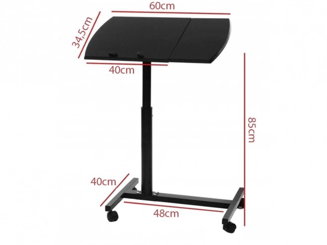 Table réglable pour ordinateur portable avec roulettes