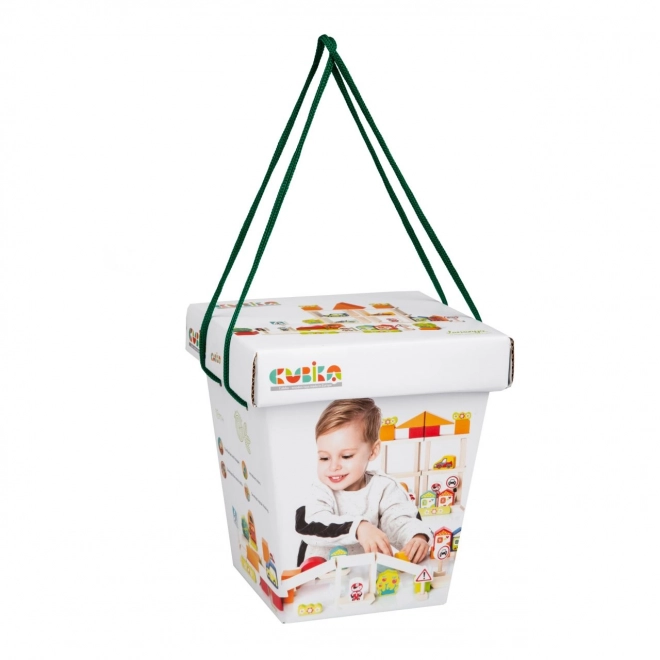 CUBIKA 13913 Transport en ville - jeu de construction en bois 55 pièces