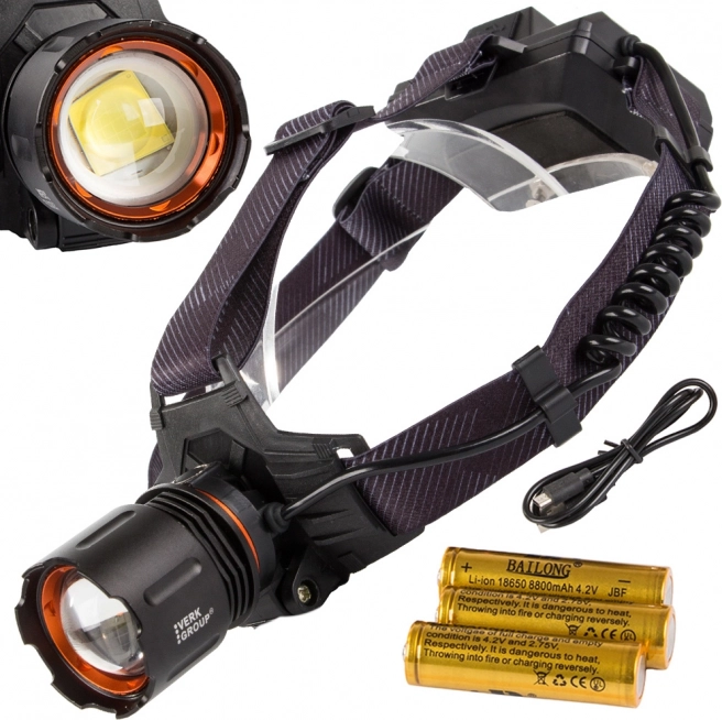 Lampe frontale Bailong LED XHP160 Powerbank