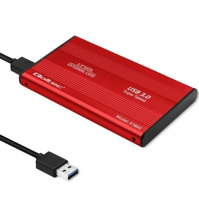 Boîtier externe pour disques 2.5" HDD/SSD SATA3, USB 3.0, rouge