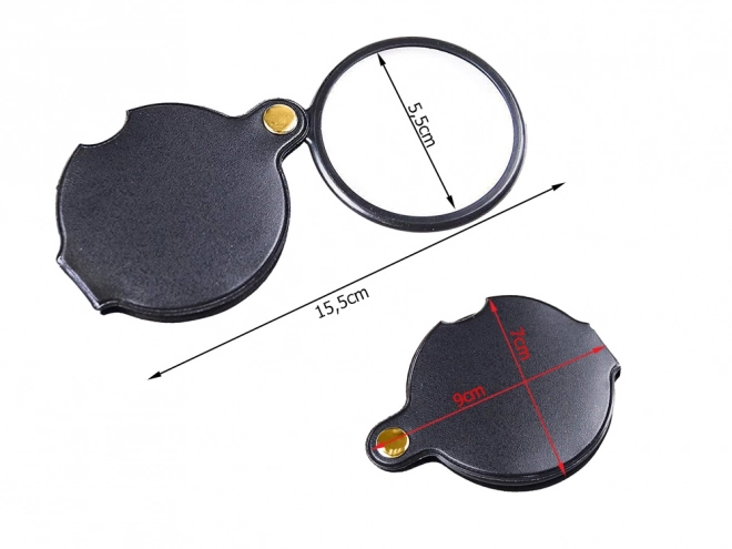 Loupe de poche pliable avec étui en cuir