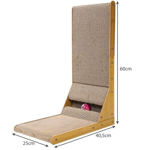 Grattoir d'angle pour chats avec balle