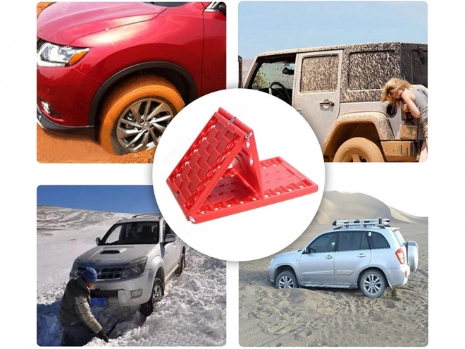 Tapis antidérapants pliables pour voiture tout-terrain, 2 pièces