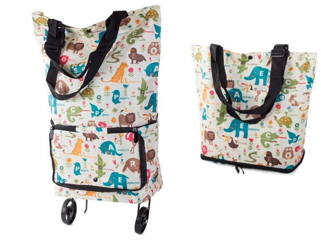 Sac de courses à roulettes avec roues d'épaule pliantes