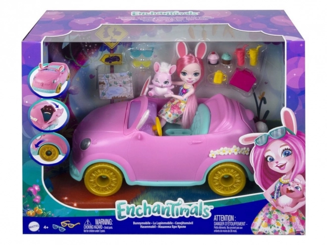 Enchantimals Voiture Lapin Bree avec accessoires