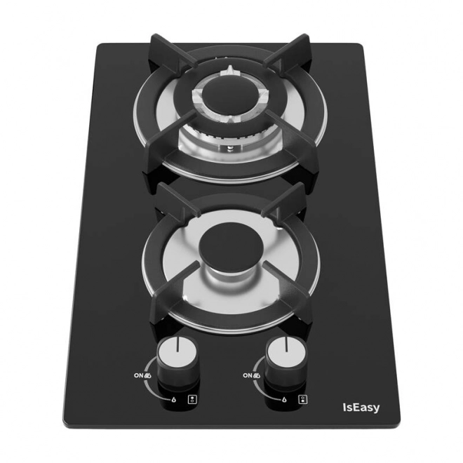 Cuisinière à gaz double zone avec panneau en verre IsEasy
