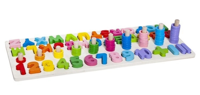 Puzzle en bois abécédaire et chiffres
