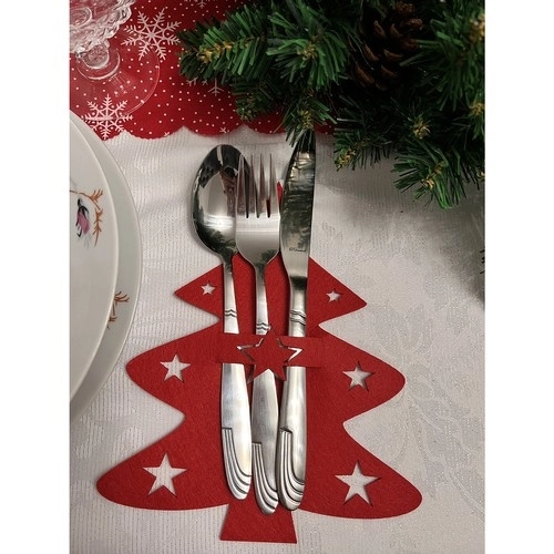 Accessoires de Noël pour couverts - sapins Ruhhy, 12 pièces
