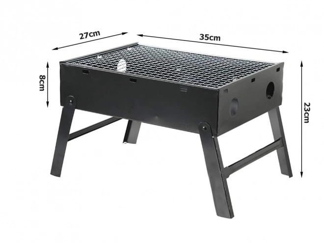 Gril portable pliable au charbon de bois pour camping et BBQ