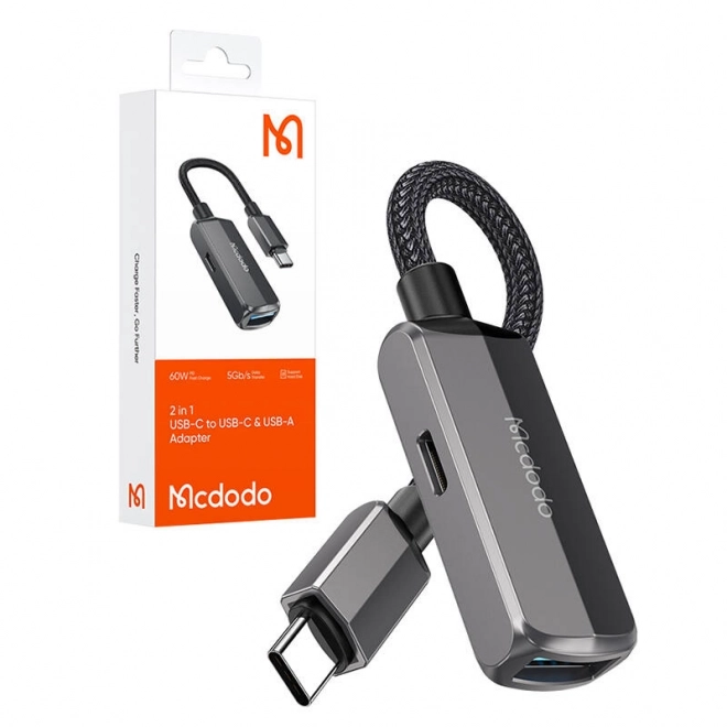 Adaptateur OTG 2 en 1 USB-C vers USB-C et USB-A