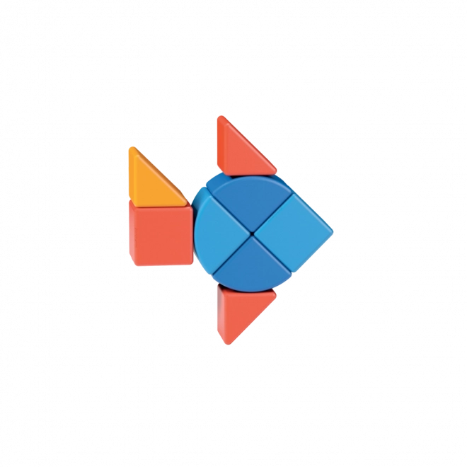 Cubes magnétiques Geomag Magicube Shapes - Animaux 9 pièces