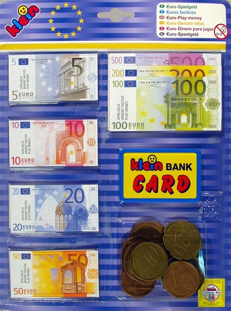 Billets en papier et pièces en plastique Euro pour enfants