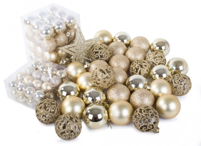 Ensemble de décorations de Noël 100 pièces avec étoiles dorées