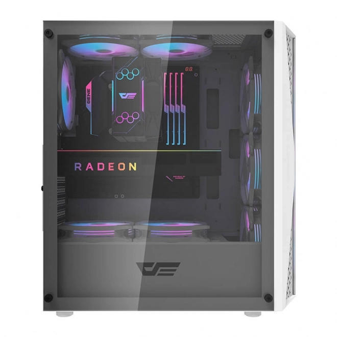 Boîtier d'ordinateur Darkflash DK352 Plus avec 4 ventilateurs (noir et blanc)