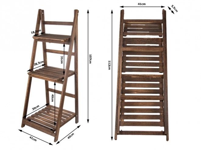 Support en bois à échelle pour plantes