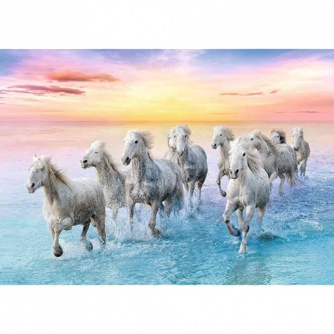 Puzzle 500 pièces Chevaux blancs au galop Trefl
