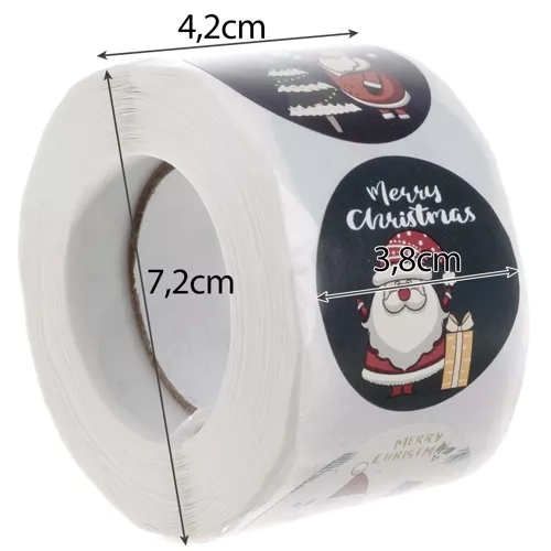 Autocollants de Noël - rouleau 500pcs. Ruhhy 22328