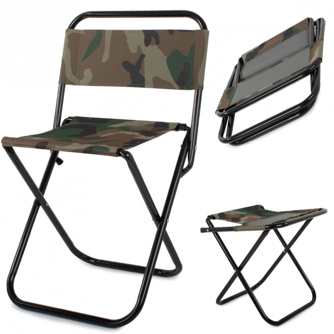 Chaise pliante de camping pour la pêche camouflage