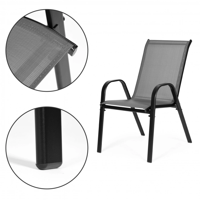 Ensemble de 2 chaises de jardin pour terrasse ou balcon gris MultiGarden