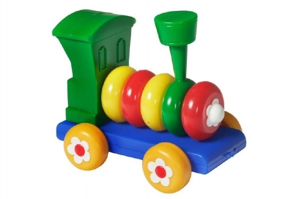 train en plastique coloré pour enfants avec anneaux