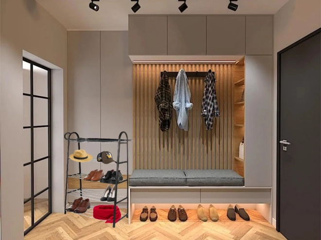 Organiseur de chaussures avec grand étagère d'armoire