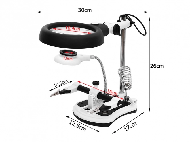 Ensemble de soudure avec troisième main et loupe avec éclairage LED